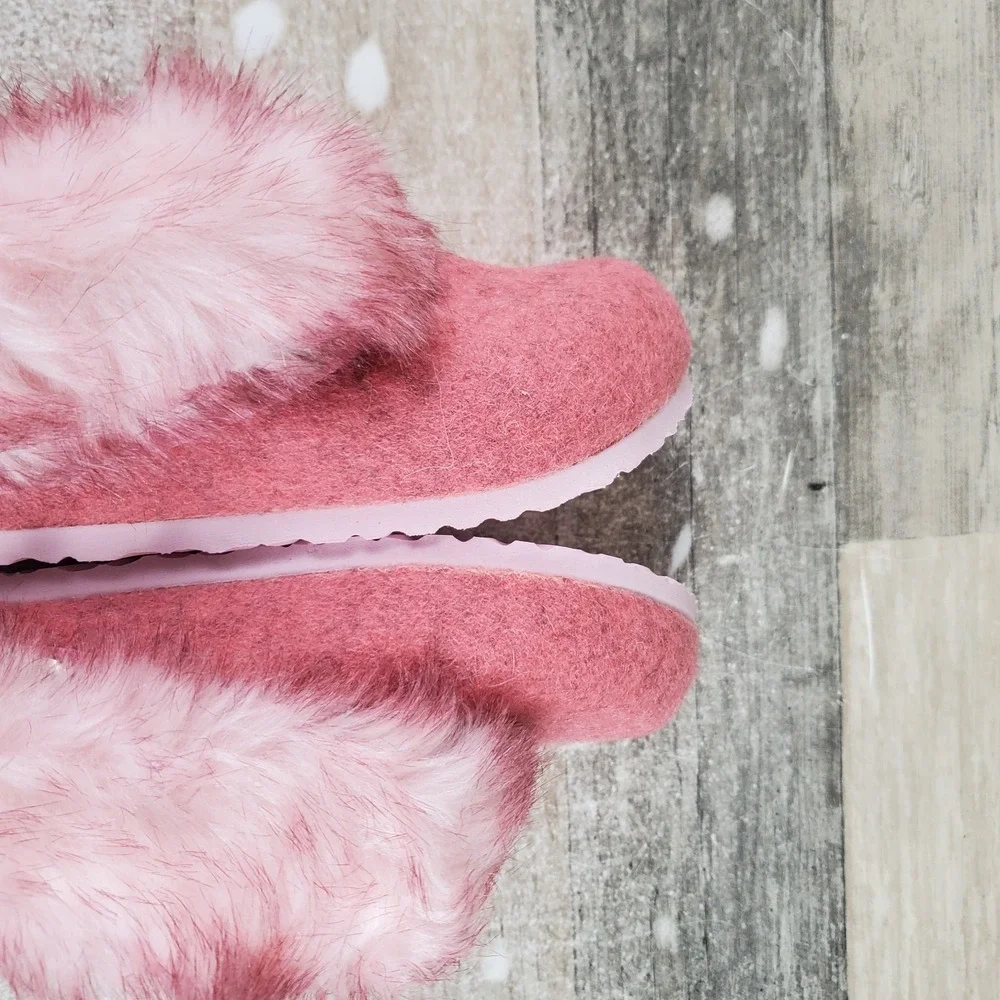 Birkenstock Kaprun Braid Clogs 9 Narrow Inuit‎ Pink Wool Felt Slip On Slipper